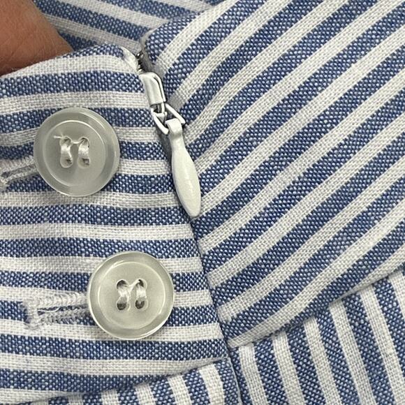 Talbots Striped Wide Leg Pants in Blue and White - Picture 7 of 11